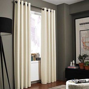 4 NEW Ivory Blackout curtain panels 63 inch